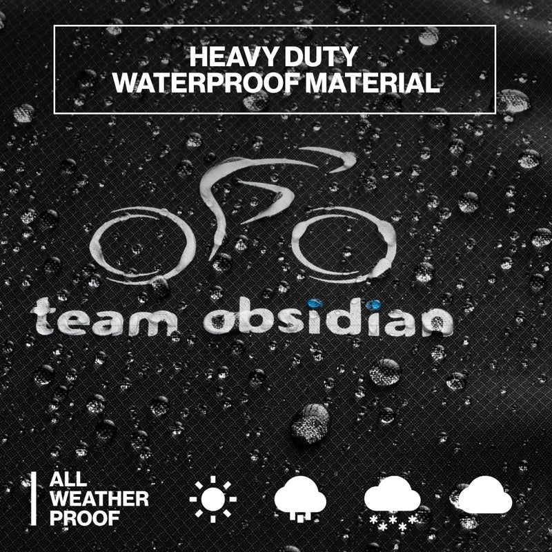 TeamObsidian غطاء دراجة TeamObsidian - تخزين دراجات هوائية داخلي وخارجي مقاوم للماء لعدد من 1 إلى 3 دراجات - مادة خيمة ثقيلة الوزن 210D - حماية للدراجات الكهربائية الثابتة لجميع الفصول - Image 2